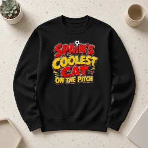 Hot Pretty Spain Soccer Cat Meme Funny Cartoon Sweater