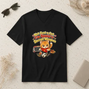 Hot Pretty Spain Soccer Cat Meme Funny Soccer Kawaii V-Neck Shirt