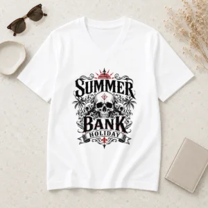 Hot Pretty Top Gothic Skull Palm Summer Bank Holiday Ornate V-Neck Shirt