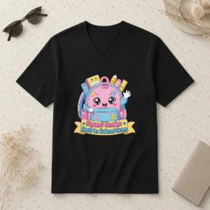 Nice Awesome Back To School Squad Kawaii For Kids V-Neck Shirt