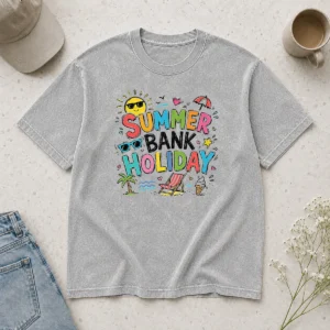 Nice Funny Doodle Summer Bank Holiday Beach Fun ICE Cream Washed T-Shirt