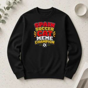 Nice Hot Spain Soccer Cat Meme Champion Pixel Long Sleeve Shirt