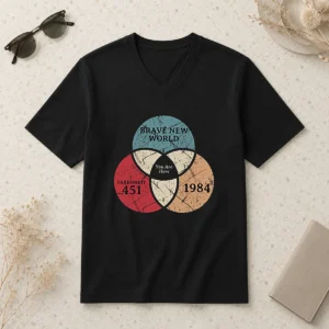 Nice Official Dystopia Venn You Are Here Geek V-Neck Shirt