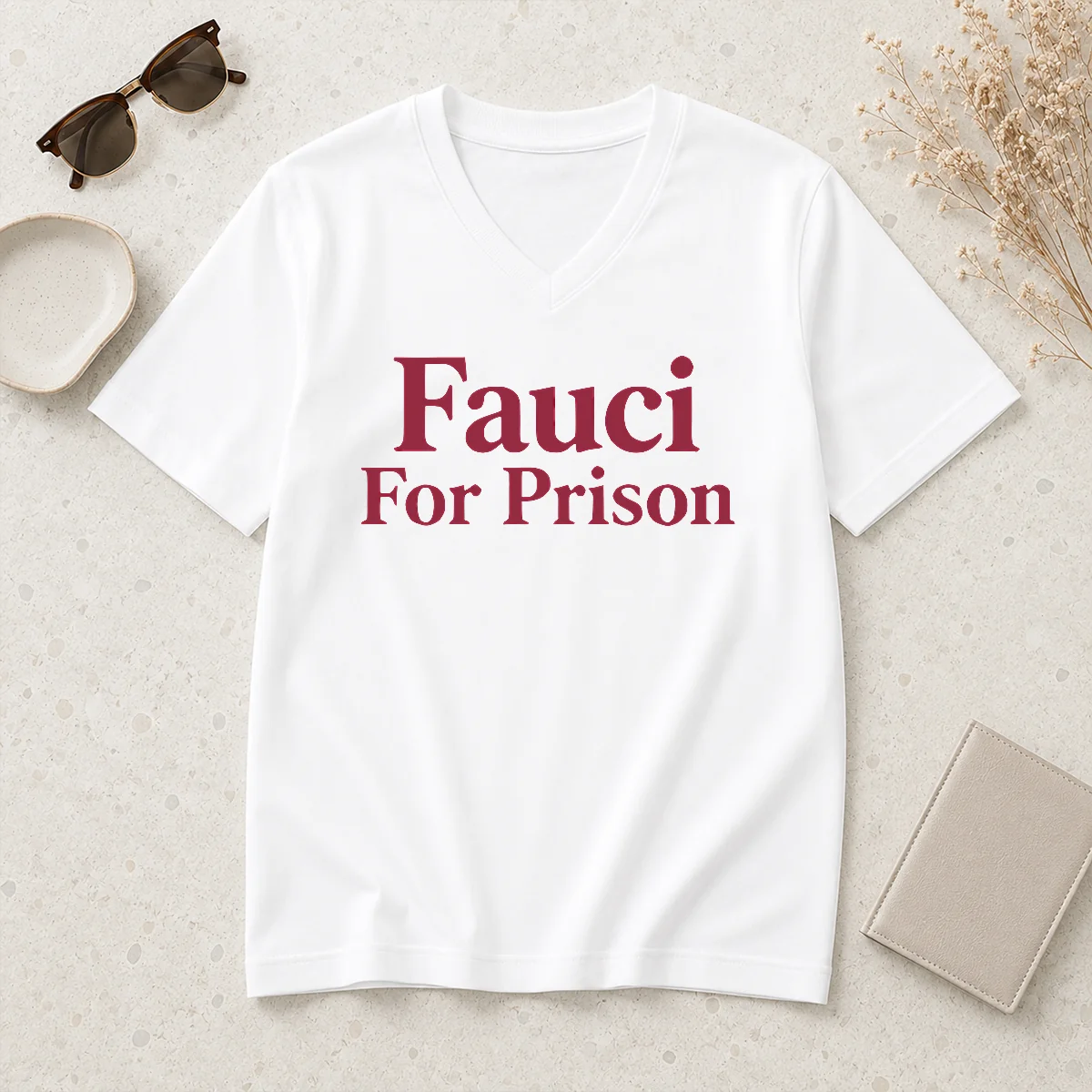 Nice Premium Fauci For Prison Political V-Neck Shirt Nice Premium Fauci For Prison Political V-Neck Shirt