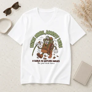 Nice Premium Hot Hike More Worry Less A Walk In Nature Walks The Soul Back Home V-Neck Shirt