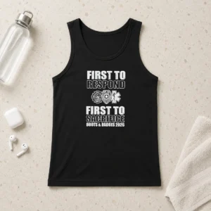 Premium Hot First To Respond And Sacrifice Boots And Badges 2026 Fire Police EMS Tank Top