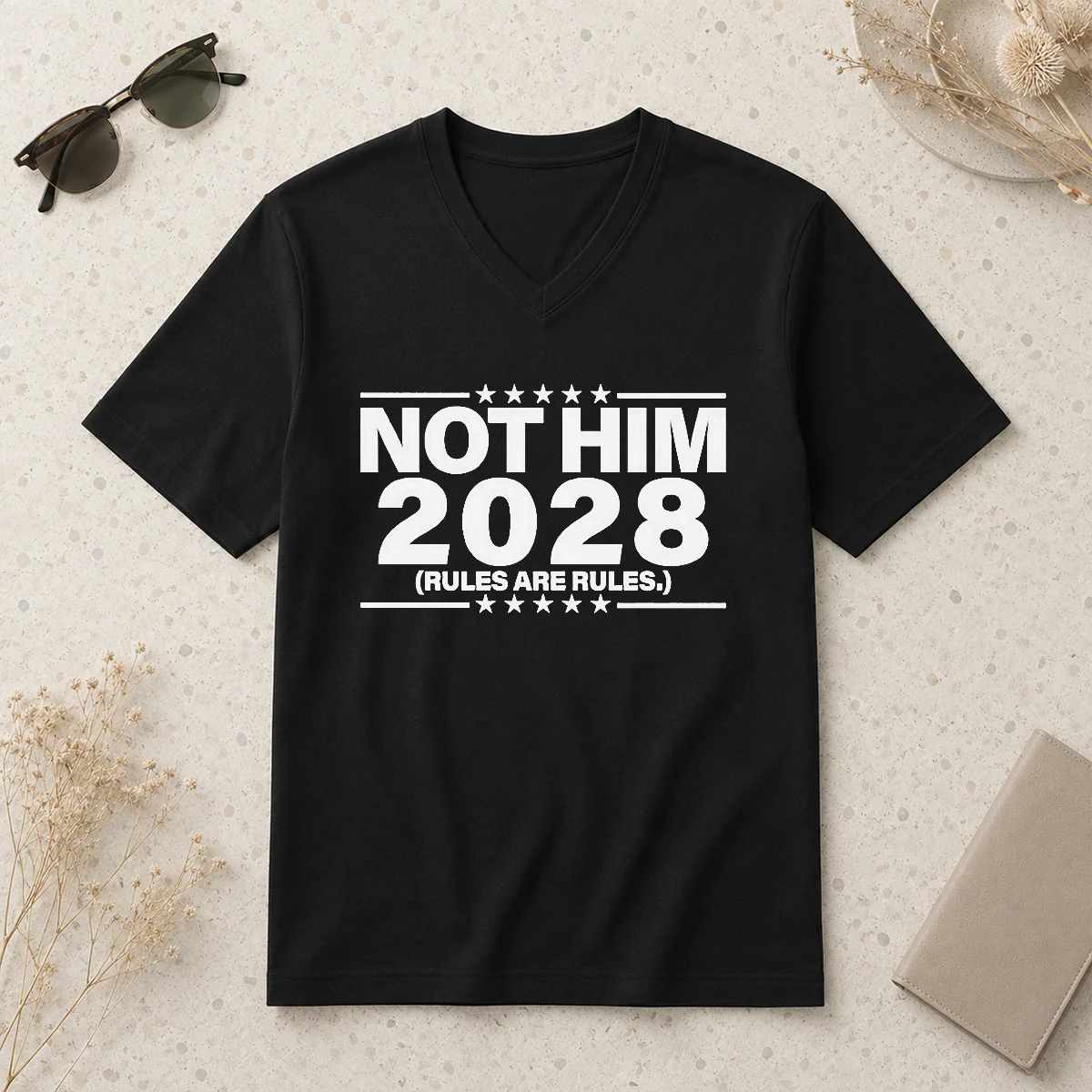 Premium Not Him 2028 Rules Are V-Neck Shirt Premium Not Him 2028 Rules Are V-Neck Shirt