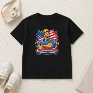 Premium Pretty American Labour Day Celebration Vintage Kids T-Shirt