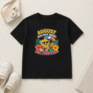 Premium Pretty August Holiday Vector With Summer Vibes Kids T-Shirt