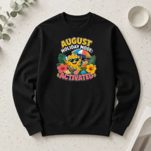 Premium Pretty August Holiday Vector With Summer Vibes Long Sleeve Shirt