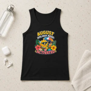 Premium Pretty August Holiday Vector With Summer Vibes Tank Top