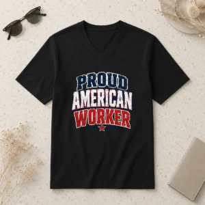 Premium Top Proud American Worker Labour Day Streetwear V-Neck Shirt