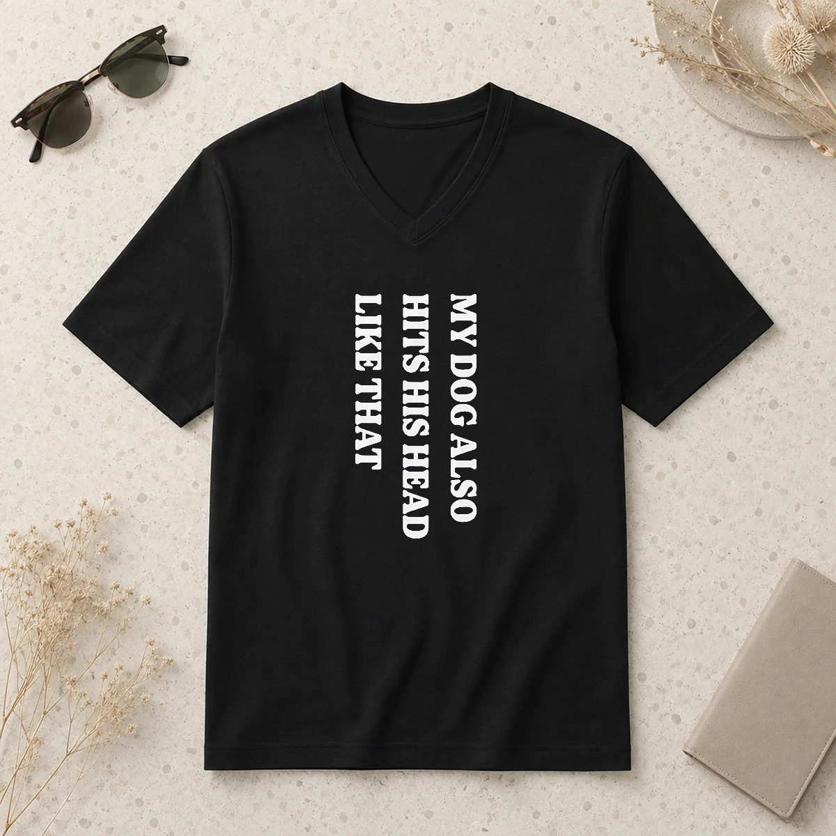 Pretty Premium My Dog Also Hits V-Neck Shirt Pretty Premium My Dog Also Hits V-Neck Shirt