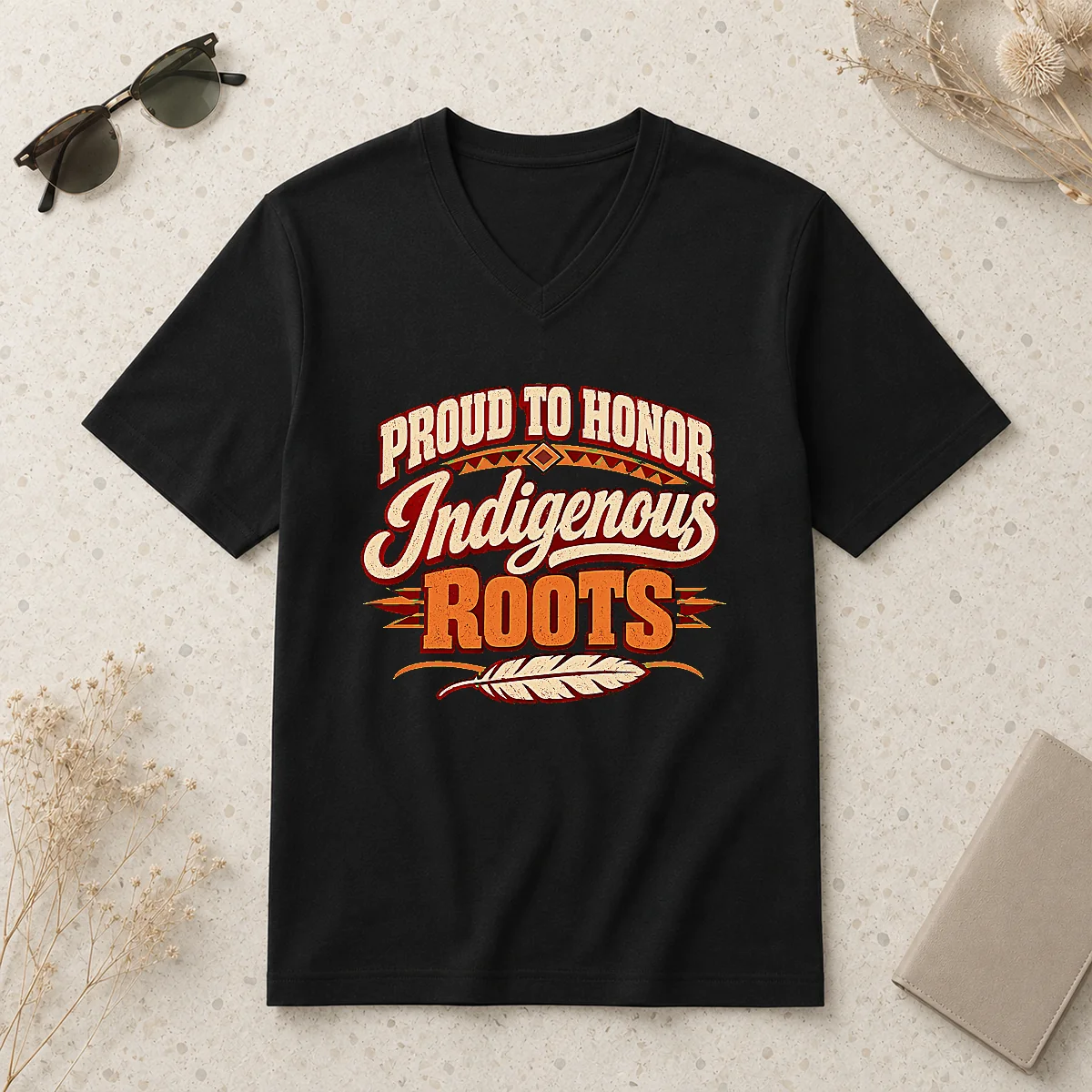 Top Awesome Bold Indigenous Peoples Day V-Neck Shirt Top Awesome Bold Indigenous Peoples Day V-Neck Shirt
