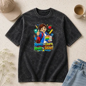 Top Good Back To School Motivational Shine Graphic Washed T-Shirt